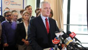 Jarosław Gowin podczas konferencji prasowej