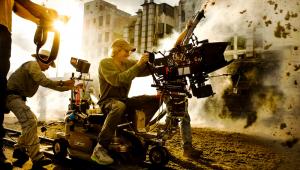 Michael Bay na planie filmu Transformers: Age of Extinction