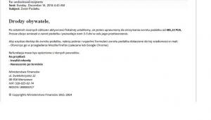 Print Screen fałszywego e-maila
